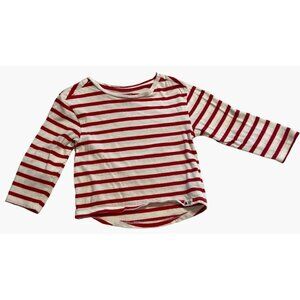 GAP Playtime favorites Striped Top Toddler Size 2 Red Cream Stripe Long Sleeve E